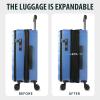 imageKROSER Carry On Luggage with Spinner Wheels ampamp Builtin TSA Lock Expandable Top Loading Hard Shell Suitcase Large Capacity Durable Rolling Luggage with USB Port CarryOn 20Inch Dark GreenLight Blue