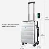 imageKROSER Carry On Luggage with Spinner Wheels ampamp Builtin TSA Lock Expandable Top Loading Hard Shell Suitcase Large Capacity Durable Rolling Luggage with USB Port CarryOn 20Inch Dark GreenWhite