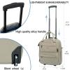 imageKROSER Carry On Underseat Multifunctional 16inch Underseater Lightweight Overnight Suitcase for Men Women GreyLight Khaki