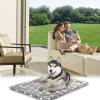imageKROSER Fancy Crate Pad Bed Mat Reversible Cool ampamp Warm Machine Washable for Small to XXXLarge Dogs Grey Navy Star PatternXLarge