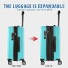 imageKROSER Hardside Expandable Carry On Luggage with Spinner Wheels ampamp Builtin TSA Lock Durable Suitcase Rolling Luggage with USB Port CarryOn 20Inch BlackLake Blue