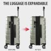 imageKROSER Hardside Expandable Carry On Luggage with Spinner Wheels ampamp Builtin TSA Lock Durable Suitcase Rolling Luggage with USB Port CarryOn 20Inch Matte PurplePinkChampagne