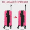 imageKROSER Hardside Expandable Carry On Luggage with Spinner Wheels ampamp Builtin TSA Lock Durable Suitcase Rolling Luggage with USB Port CarryOn 20Inch Matte PurplePinkMagenta