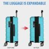 imageKROSER Hardside Expandable Carry On Luggage with Spinner Wheels ampamp Builtin TSA Lock Durable Suitcase Rolling Luggage with USB Port CarryOn 20Inch Matte PurplePinkLake Blue