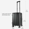 imageKROSER Hardside Expandable Carry On Luggage with Spinner Wheels ampamp Builtin TSA Lock Durable Suitcase Rolling Luggage with USB Port CarryOn 20Inch BlackBlack