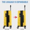 imageKROSER Hardside Expandable Carry On Luggage with Spinner Wheels ampamp Builtin TSA Lock Durable Suitcase Rolling Luggage with USB Port CarryOn 20Inch Matte PurplePinkYellow