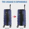 imageKROSER Hardside Expandable Carry On Luggage with Spinner Wheels ampamp Builtin TSA Lock Durable Suitcase Rolling Luggage with USB Port CarryOn 20Inch Matte PurplePinkNavy