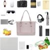 imageKROSER Laptop Tote Bag for Women Purse Teacher Bag 156 Inch Laptop Bag Computer Work Briefcase Handbag Shoulder BagGrey Pink