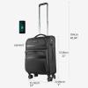 imageKROSER Softside Expandable Carry On Luggage with Spinner Wheels ampamp Builtin TSA Lock Durable Suitcase Rolling Luggage with USB Port CarryOn 20Inch GreyBlack