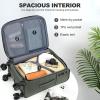 imageKROSER Softside Expandable Carry On Luggage with Spinner Wheels ampamp Builtin TSA Lock Durable Suitcase Rolling Luggage with USB Port CarryOn 20Inch GreyArmy Green