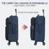 imageKROSER Softside Expandable Carry On Luggage with Spinner Wheels ampamp Builtin TSA Lock Durable Suitcase Rolling Luggage with USB Port CarryOn 20Inch GreyNavy