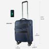 imageKROSER Softside Expandable Carry On Luggage with Spinner Wheels ampamp Builtin TSA Lock Durable Suitcase Rolling Luggage with USB Port CarryOn 20Inch GreyNavy