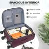 imageKROSER Softside Expandable Carry On Luggage with Spinner Wheels ampamp Builtin TSA Lock Durable Suitcase Rolling Luggage with USB Port CarryOn 20Inch GreyBurgundy