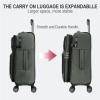 imageKROSER Softside Expandable Carry On Luggage with Spinner Wheels ampamp Builtin TSA Lock Durable Suitcase Rolling Luggage with USB Port CarryOn 20Inch GreyArmy Green