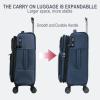 imageKROSER Softside Expandable Carry On Luggage with Spinner Wheels ampamp Builtin TSA Lock Durable Suitcase Rolling Luggage with USB Port CarryOn 20Inch GreyHaze Blue