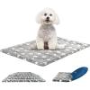 imageKROSER Fancy Crate Pad Bed Mat Reversible Cool ampamp Warm Machine Washable for Small to XXXLarge Dogs Grey Navy Star PatternSmall