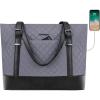 imageKROSER Laptop Tote Bag for Women Purse Teacher Bag 156 Inch Laptop Bag Computer Work Briefcase Handbag Shoulder BagGrey