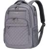 imageKROSER Travel Laptop Backpack 17 Inch Large Computer Backpack WaterRepellent Daypack with USB Charging Port RFID Pockets for WorkBusinessCollegeMenWomenQuiltedQuilted Dark Grey