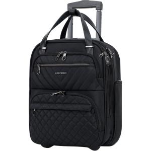 imageKROSER Carry On Underseat Multifunctional 16inch Underseater Lightweight Overnight Suitcase for Men Women GreyBlack