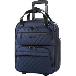 imageKROSER Carry On Underseat Multifunctional 16inch Underseater Lightweight Overnight Suitcase for Men Women GreyNavy