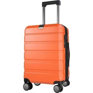 imageKROSER Hardside Expandable Carry On Luggage with Spinner Wheels ampamp Builtin TSA Lock Durable Suitcase Rolling Luggage with USB Port CarryOn 20Inch Matte PurplePinkOrange
