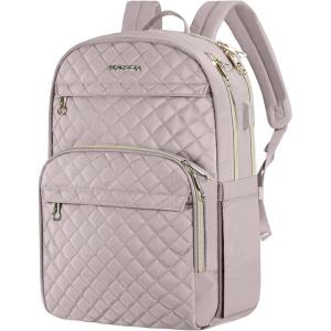 imageKROSER Laptop Backpack for Women 156 Inch Stylish Daypack with USB Charging Port Waterrepellent Nylon Backpack for TravelBusiness Dusty PinkDusty Pink
