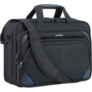 imageKROSER Laptop Bag 156 Inch Briefcase Messenger Bag Water Repellent Computer Case Shoulder Bag Durable Tablet Sleeve with RFID Pockets for BusinessCollegeWomenMen  BlackBlueBlack Blue