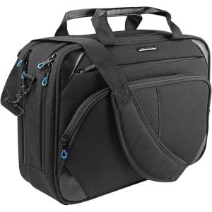 imageKROSER Laptop Bag 156 Inch Briefcase Messenger Bag Water Repellent Computer Case Shoulder Bag Durable Tablet Sleeve with RFID Pockets for BusinessCollegeWomenMen  BlackBlueBlackblue