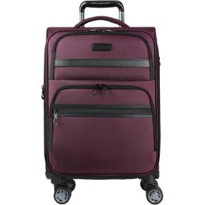 imageKROSER Softside Expandable Carry On Luggage with Spinner Wheels ampamp Builtin TSA Lock Durable Suitcase Rolling Luggage with USB Port CarryOn 20Inch GreyBurgundy