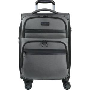 imageKROSER Softside Expandable Carry On Luggage with Spinner Wheels ampamp Builtin TSA Lock Durable Suitcase Rolling Luggage with USB Port CarryOn 20Inch GreyGrey