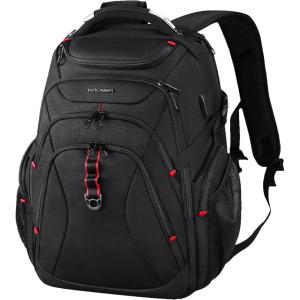 imageKROSER Travel Laptop Backpack 173 Inch XL Computer Backpack with Hard Shell Saferoom RFID Pockets WaterRepellent Business College Daypack Stylish Bag for MenWomenBlackBlack173