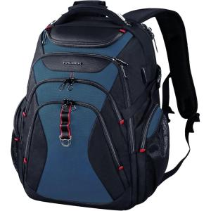 imageKROSER Travel Laptop Backpack 173 Inch XL Computer Backpack with Hard Shell Saferoom RFID Pockets WaterRepellent Business College Daypack Stylish Bag for MenWomenBlackBlackHaze Blue173