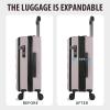 imageKROSER Carry On Luggage with Spinner Wheels amp Builtin TSA Lock Expandable Top Opening Hard Shell Suitcase Large Capacity Durable Rolling Luggage with USB Port CarryOn 20Inch ChampagneMatte PurplePink