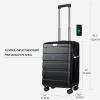 imageKROSER Carry On Luggage with Spinner Wheels amp Builtin TSA Lock Expandable Top Opening Hard Shell Suitcase Large Capacity Durable Rolling Luggage with USB Port CarryOn 20Inch ChampagneBlack