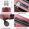 imageKROSER Carry On Luggage with Spinner Wheels amp Builtin TSA Lock Expandable Top Opening Hard Shell Suitcase Large Capacity Durable Rolling Luggage with USB Port CarryOn 20Inch ChampagneBurgundy