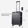 imageKROSER Carry On Luggage with Spinner Wheels amp Builtin TSA Lock Expandable Top Opening Hard Shell Suitcase Large Capacity Durable Rolling Luggage with USB Port CarryOn 20Inch ChampagneSteel Grey