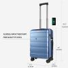 imageKROSER Carry On Luggage with Spinner Wheels amp Builtin TSA Lock Expandable Top Opening Hard Shell Suitcase Large Capacity Durable Rolling Luggage with USB Port CarryOn 20Inch ChampagneLight Blue