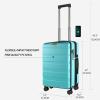 imageKROSER Carry On Luggage with Spinner Wheels amp Builtin TSA Lock Expandable Top Opening Hard Shell Suitcase Large Capacity Durable Rolling Luggage with USB Port CarryOn 20Inch ChampagneLake Blue