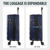 imageKROSER Carry On Luggage with Spinner Wheels amp Builtin TSA Lock Expandable Top Opening Hard Shell Suitcase Large Capacity Durable Rolling Luggage with USB Port CarryOn 20Inch ChampagneNavy