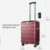 imageKROSER Carry On Luggage with Spinner Wheels amp Builtin TSA Lock Expandable Top Opening Hard Shell Suitcase Large Capacity Durable Rolling Luggage with USB Port CarryOn 20Inch ChampagneBurgundy