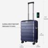 imageKROSER Carry On Luggage with Spinner Wheels amp Builtin TSA Lock Expandable Top Opening Hard Shell Suitcase Large Capacity Durable Rolling Luggage with USB Port CarryOn 20Inch ChampagneNavy