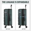 imageKROSER Carry On Luggage with Spinner Wheels amp Builtin TSA Lock Expandable Top Opening Hard Shell Suitcase Large Capacity Durable Rolling Luggage with USB Port CarryOn 20Inch ChampagneDark Green