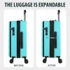 imageKROSER Carry On Luggage with Spinner Wheels amp Builtin TSA Lock Expandable Top Opening Hard Shell Suitcase Large Capacity Durable Rolling Luggage with USB Port CarryOn 20Inch ChampagneLake Blue