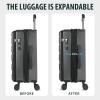 imageKROSER Carry On Luggage with Spinner Wheels amp Builtin TSA Lock Expandable Top Opening Hard Shell Suitcase Large Capacity Durable Rolling Luggage with USB Port CarryOn 20Inch ChampagneSteel Grey