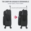 imageKROSER Softside Expandable checked Luggage with Front Business Pockets24 Inch Suitcases with Spinner Wheels amp Builtin TSA Lock Durable Suitcase Rolling Luggage BurgundyBlack24