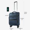 imageKROSER Softside Expandable checked Luggage with Front Business Pockets24 Inch Suitcases with Spinner Wheels amp Builtin TSA Lock Durable Suitcase Rolling Luggage BurgundyHaze Blue20