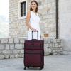 imageKROSER Softside Expandable checked Luggage with Front Business Pockets24 Inch Suitcases with Spinner Wheels amp Builtin TSA Lock Durable Suitcase Rolling Luggage BurgundyBurgundy24