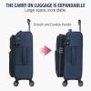 imageKROSER Softside Expandable checked Luggage with Front Business Pockets24 Inch Suitcases with Spinner Wheels amp Builtin TSA Lock Durable Suitcase Rolling Luggage BurgundyNavy24
