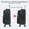 imageKROSER Softside Expandable checked Luggage with Front Business Pockets24 Inch Suitcases with Spinner Wheels amp Builtin TSA Lock Durable Suitcase Rolling Luggage BurgundyBlack20