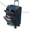 imageKROSER Softside Expandable checked Luggage with Front Business Pockets24 Inch Suitcases with Spinner Wheels amp Builtin TSA Lock Durable Suitcase Rolling Luggage BurgundyHaze Blue20